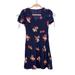 Madewell Dresses | Madewell Womens Floral Print Blue Silk V Neck Tie Sleeve Mini Shift Dress Size 0 | Color: Blue | Size: 0