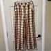 Free People Pants & Jumpsuits | Free People Marbella Crop Harem Pants Slouchy Plaid Pants Sz Sz Small | Color: Brown/White | Size: S
