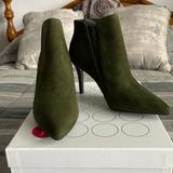 J. Crew Shoes | Boden High Heel Boot In Deep Olive Suede With Covered Heel 7.5m | Color: Green | Size: 7.5