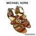 Michael Kors Shoes | Michael Kors Leather Strappy Gladiator Brown Camel Heels Size 8 | Color: Brown | Size: 8