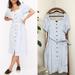 J. Crew Dresses | J.Crew 3x Cottage White Blue Seascape Stripe Puff Sleeves Shirt Dress | Color: Blue/White | Size: 3x