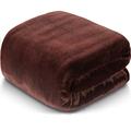 LEISURE TOWN Fleece Blanket King Size Fuzzy Soft Plush Blanket Oversized 330GSM for All Season Spring Summer Autumn Throws for Couch Bed Sofa, 108 by 90 Inches, Brown