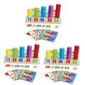 TOYANDONA 3 Sets Fun Puzzle Counts Number Stacking Blocks Number Counting Board Number Shape Toy Stacking Tower Blocks Maths Sorting Toys Kids Toys Stacking Toy Child To Stack Play Wooden