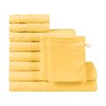 Homelover Organic Cotton 10 Piece Towel Set - 2 Bath Towels 4 Hand Towels 2 Washcloth 2 Face Cloth, 100% Luxury Turkish Cotton Towels for Bathroom, Yellow Towel Sets