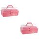 Healvian 2 pcs Home medicine box pink toolbox first aid container plastic toolbox emergency locking case compartment emergency organizer first aid medicine bin Medicine Case Tool Case fold
