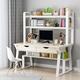 FELEA Computer Desk with Storage Shelves and 2 Drawers Home Office Desk Writing Study Workstation Modern Simple Style Laptop Desk