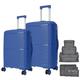 HolySun! Luggage Sets of 8 Pieces - Piece Suitcases with Wheels, 1 Carry On Suitcase (20-inch) and 1 Medium Suitcase (24-inch), Luggage Set and 1 luggage organizer with 6 pieces., Navy Blue, Carry-on
