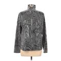 misook Jacket: Below Hip Silver Paisley Jackets & Outerwear - Women's Size Medium - Paisley Wash