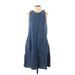 Gap Casual Dress - A-Line Crew Neck Sleeveless: Blue Dresses - Women's Size Small
