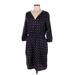 Lands' End Canvas Cocktail Dress - Shirtdress: Blue Print Dresses - Women's Size 6