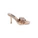 Nine West Heels: Slip-on Stilleto Feminine Tan Solid Shoes - Women's Size 9 - Open Toe