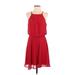 Blue Rain Casual Dress - DropWaist: Red Solid Dresses - New - Women's Size Small