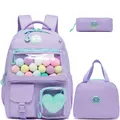 Meetbelify-Sac à Dos pour Fille Cartable d'École Esthétique pour Écolières du Primaire