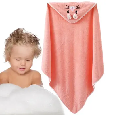 Serviette de bain pour bébé avec capuche serviette pour nouveau-né lieux de dessin animé sourire