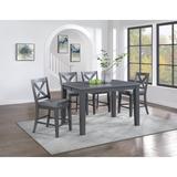 Vilo Home Inc. La Jolla Shores Counter Height Dining Set Wood/Upholstered in Brown/Gray | Wayfair VH9300-5PC