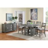 Vilo Home Inc. Palermo 4 - Person Counter Height Dining Set Wood/Upholstered in Brown/Gray | 36 H x 66 W x 48 D in | Wayfair VH3800-5PC