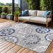 Blue/Gray 108.3 x 72.8 x 0.3 in Indoor/Outdoor Area Rug - Red Barrel Studio® Gardenia Indoor/Outdoor Rug | 108.3 H x 72.8 W x 0.3 D in | Wayfair