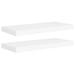 Latitude Run® Floating Wall Shelves 2 Pcs White 23.6"X9.3"X1.5" MDF Wood/Metal in Brown/White | 2 H x 24 W x 9.3 D in | Wayfair