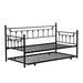 August Grove® Balliet Metal Daybed w/ Trundle Metal in Black | 41.6 H x 41.3 W x 77.5 D in | Wayfair 91A168BB766A46148C637C198BB647C3