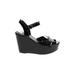 Schutz Wedges: Black Print Shoes - Women's Size 9 - Peep Toe