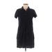 DKNY Jeans Casual Dress - Shirtdress Collared Short sleeves: Black Solid Dresses - Women's Size Medium
