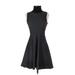 Lucy Paris Casual Dress - Mini Turtleneck Sleeveless: Black Dresses - Women's Size Small