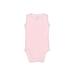 Carter's Short Sleeve Onesie: Pink Print Bottoms - Size 3 Month