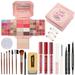 MISS ROSE All in One Makeup Kit Professional Makeup Set for Women Full Kit Includes 54 Colors Eyeshadow Palette Eyeliner Eyebrow Pencil Mascara Makeup Brushes Liquid Lipstick Eyebrow Soap