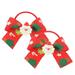 2 Pcs Tiara Hair Coils Elastic Hair Bands Christmas Cheer Hair Bows Red Christmas Hair Bow Xmas Hair Rings Ponytail Holder Christmas Hair Rope Girl Rubber Band Fabric Child