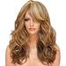 Desertasis multi-color medium long curly hair chemical fiber head covering 04 oblique brown Wig Heat Women s Full Hair Blonde Curly Long 60cm wig Brown