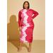 Plus Size Abstract Midaxi Bodycon Dress