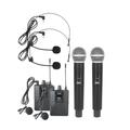 Meterk Wireless Microphone Professional UHF Wireless Mic System Handheld Dual Microphone with Receiver Wearable Headworn and Lavalier Microphones for Meeting Party Church DJ Wedding Home KTV Set