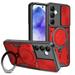 Elegant Choise Case with Screen Protector for Samsung Galaxy A55/A25/A15 5G 6.5inch Car Magnetic Stand Case Rugged Phone Cover Red