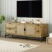 TV Stand for TVs up to 65", Boho Style Media Console with Adjustable Shelves, Sleek TV Console Table with Wood Surface