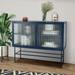 Double Door Tempered Glass Sideboard with 2 Fluted Glass Doors