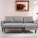 Sectional Sofa Reversible Sectional Sleeper Sectional Sofa with Storage Chaise and Side Pocket, Beige