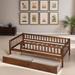 Solid Wood Kids Furniture Twin Size Daybed Kids Bed with Two Drawers, Walnut