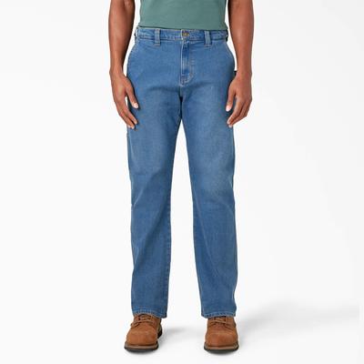 Dickies Men's Flex Regular Fit Carpenter Utility Jeans - Light Denim Wash Size 42 30 (DU601)