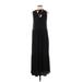 LOFT Beach Casual Dress - Maxi: Black Solid Dresses - Women's Size Small