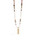 Women's Gold / Pink / Purple Power Of Love Evil Eye Protection White Beaded Necklace - White Ebru Jewelry