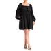 Plus Size Women's Mini Fit And Flare Dress by ELOQUII in Black Onyx (Size 24)