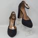 Jessica Simpson Shoes | Jessica Simpson Platform Pump 9.5 Teveer Ankle Strap Sparkle Texture Block Heel | Color: Black | Size: 9.5