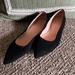 J. Crew Shoes | J. Crew Black Suede Pointed Toe Flat - Size 8 | Color: Black | Size: 8