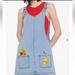 Disney Dresses | Disney Winnie The Pooh Embroidered Denim Skirtall Size Mediums Nwt | Color: Blue/Yellow | Size: M