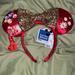 Disney Accessories | New Disney Ears Chinese New Year Red Sequin Floral Disney Parks Ears | Color: Red | Size: Os