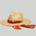 Madewell Accessories | New Madewell X Caroline Z Hurley Size M / L Straw Hat In Afterglow Red | Color: Red/Tan | Size: M / L