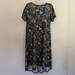 Lularoe Dresses | Blue Floral Lularoe Medium Carly Dress M Travel High Low | Color: Blue | Size: M