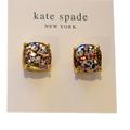 Kate Spade Jewelry | Kate Spade Earrings Sparkle Glitter Blue Silver Pink Stud Gold Jewelry Jj3337 | Color: Gold/Pink | Size: Os