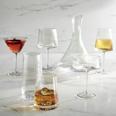 Set of 2 Empire Glasses - Amber, Amber Wine Glasse...