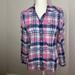 American Eagle Outfitters Tops | American Eagle Pink And Blue Plaid Button Down Shirt Pearl Buttons Size Medium | Color: Blue/Pink | Size: M